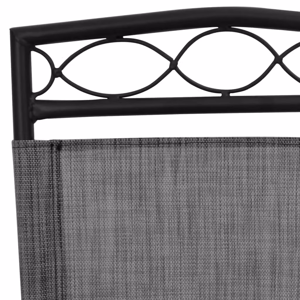 Berkfield Home Set of 2 Folding Garden Chairs in Melange Grey Steel and Textilene – 6