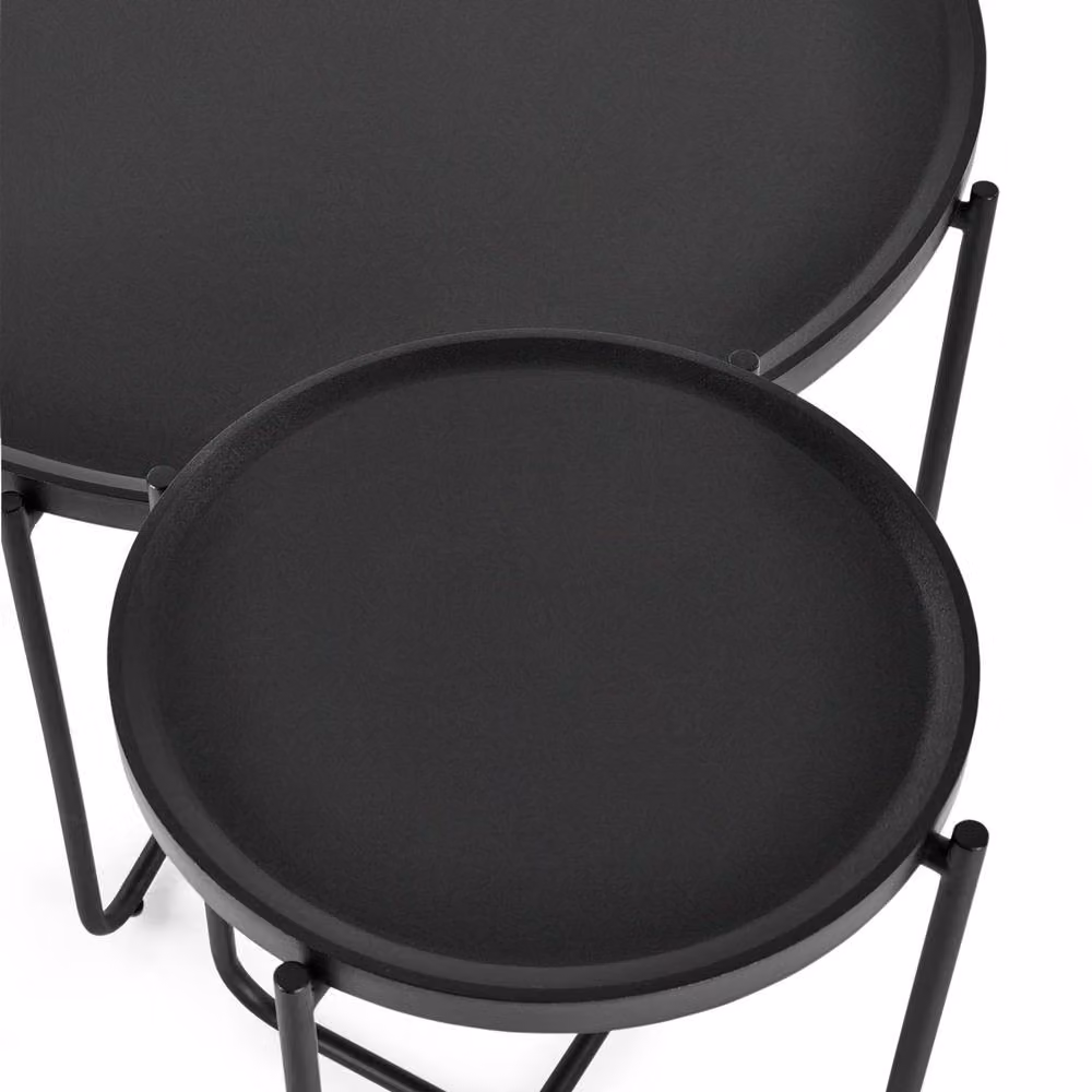 Cheshire Cordoba Round Coffee and Lamp Table Set in Black – 4