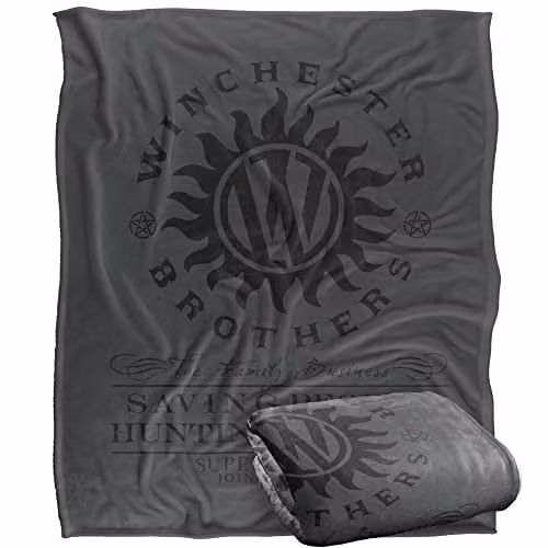 LOGOVISION Supernatural Winchester Anti Possession Silky Touch Super Soft Fleece Throw Blanket, White and Multicolour, W/D/H: 152 x 127 cm – 1