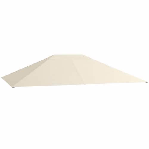 Outsunny Replacement Gazebo Canopy Top Cover, White Polyester, UPF 30 – 1
