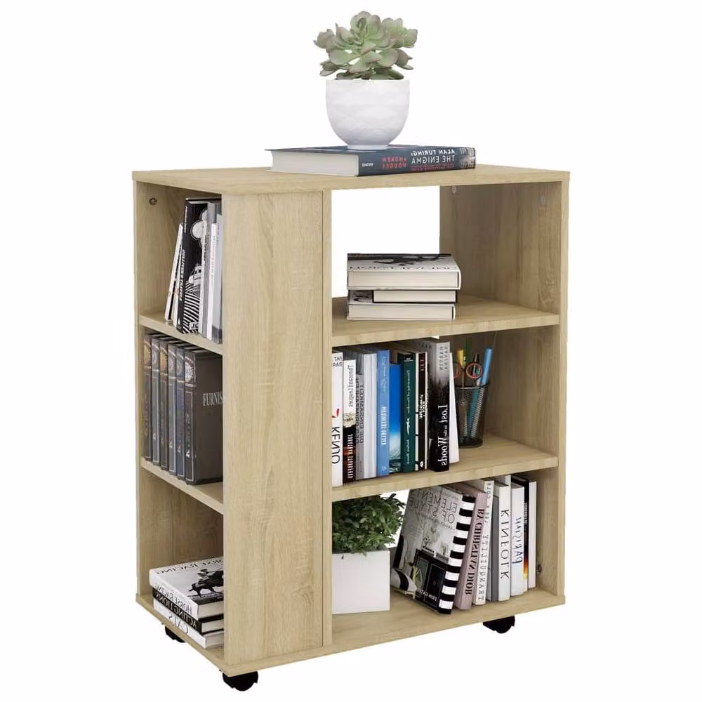 Berkfield Home Rolling Cabinet in Sonoma Oak, W/D/H: 60 x 35 x 75 cm – 3
