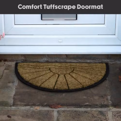 JVL Comfort Halfmoon Coir Tuffscrape Doormat, Sunset Brown, W: 70 cm, D: 40 cm – 3