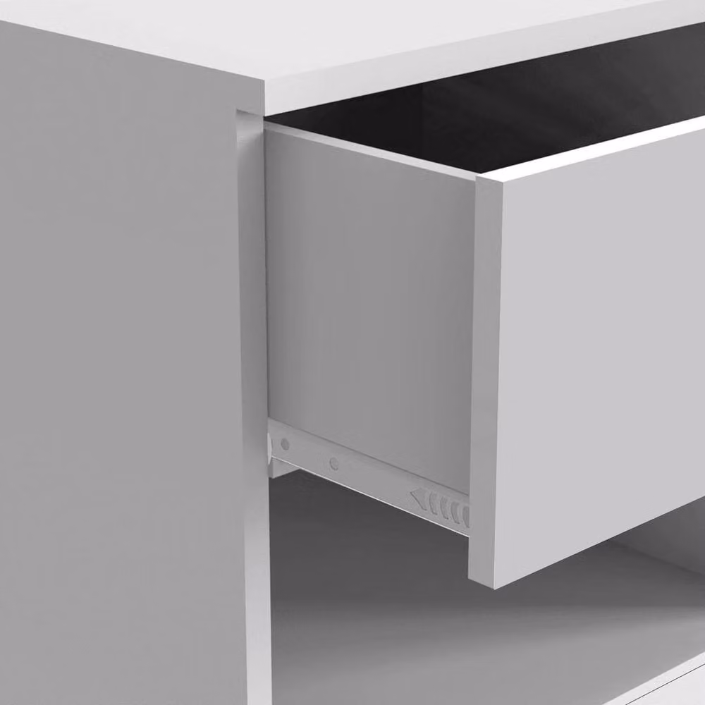 PAWNORA 3 Piece Modern White Bedroom Bedside Table Set – 3