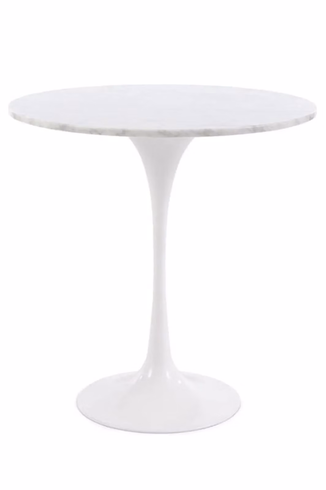 Fusion Living Marble Tulip Circular Side Table in White – 2