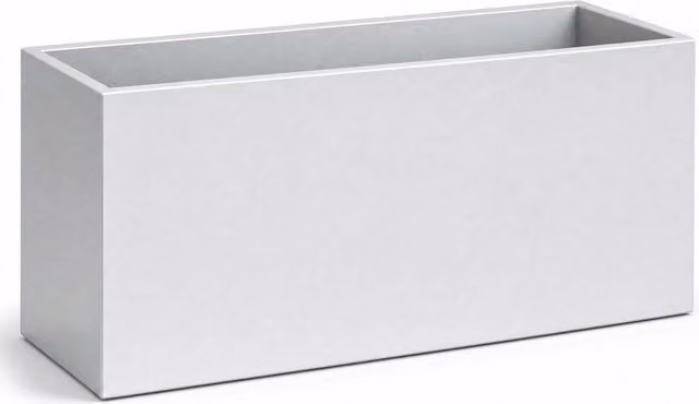 Silver Zinc Galvanised Steel Trough Planter with Liner, W/D/H: 70 x 24 x 24 cm