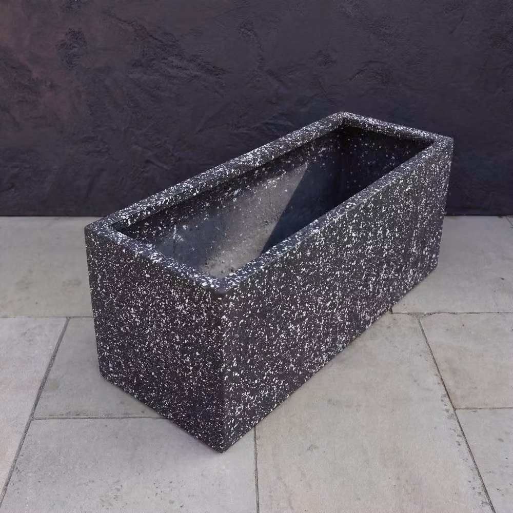 Primrose Zinc Trough Planter in Grey Black Stone Finish, 70 cm – 3