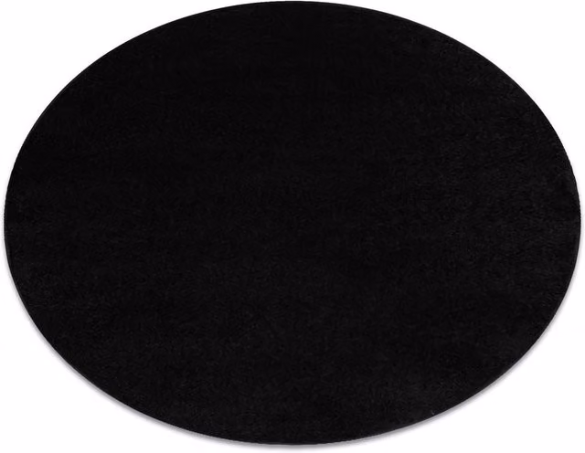 RugsX Eton Plus Round Polypropylene Rug in Black, Diameter: 133 cm – 1