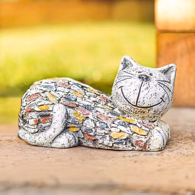 Marco Paul Multicolour Abstract Resin Cat Garden Ornament Statue – 1