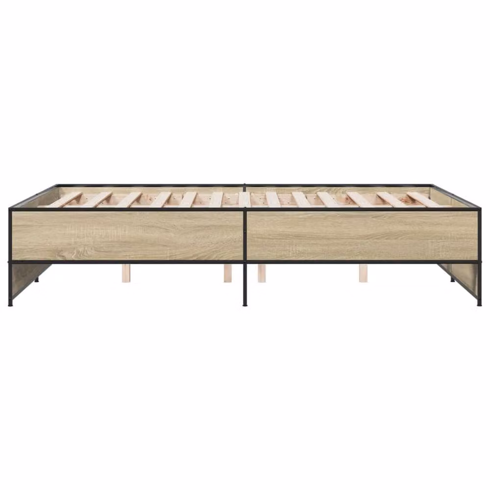 Berkfield Home Sonoma Oak Small Double Bed Frame in Light Oak, W/D/H: 120 x 40.5 x 190 cm – 3