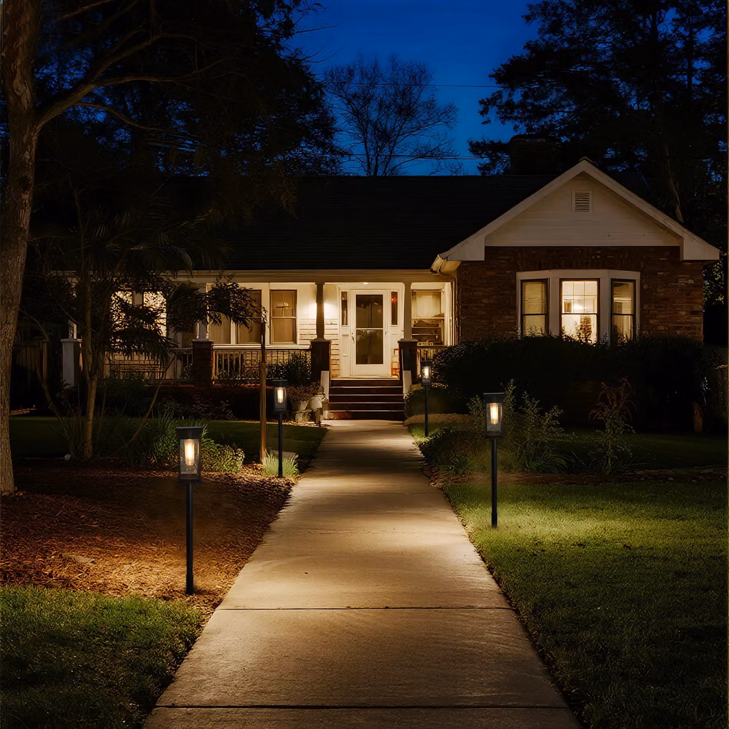 Bright Zeal 2 Piece Solar Pathway Lights for Outdoor Garden Lighting in Black with Warm White Light – 2