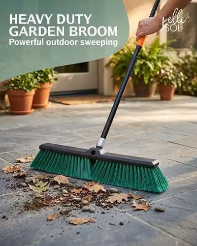 Pelle & Sol Heavy Duty Outdoor Garden Broom in Green, W/D/H: 60 x 60 x 140 cm – 2