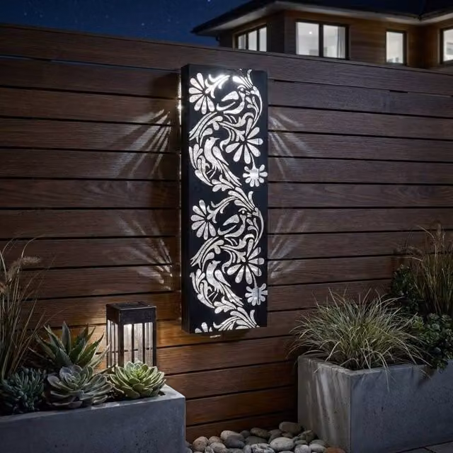 Garden Greatness Fauna Illumina Floral Solar LED Wall Art Panel in Multicolour and Black – 1