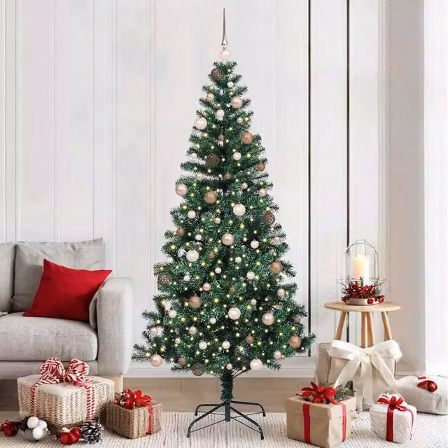 Berkfield Home Pre-lit Artificial Christmas Tree in Green, Height: 210 cm – 1