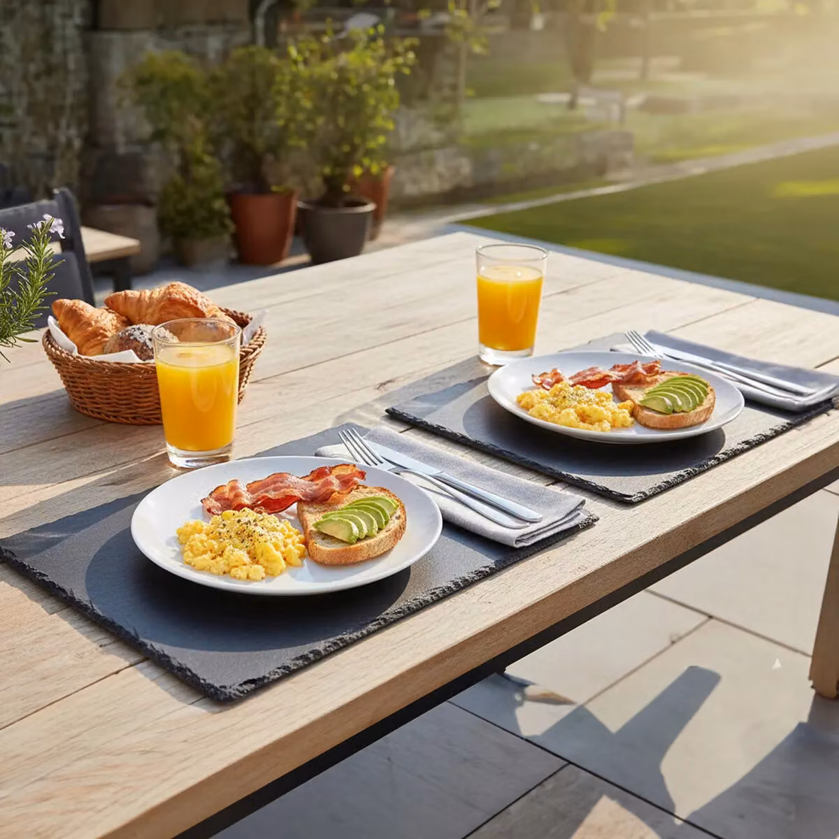 Premier Housewares Set of 2 Non-Slip Rectangular Slate Placemats in Black and Grey, W/D/H: 30 x 20 x 1 cm – 2