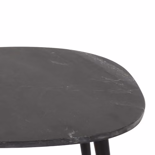 Indian Hub Opal Rectangular Coffee Table with Black Marble Top and Metal Legs, W: 90 cm, D: 60 cm, H: 35 cm – 3