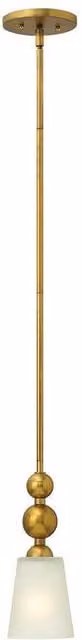 Elstead Zelda 1 Mid-Century Sphere Pendant Light in Gold/Brass with Transparent Glass and E27 Socket