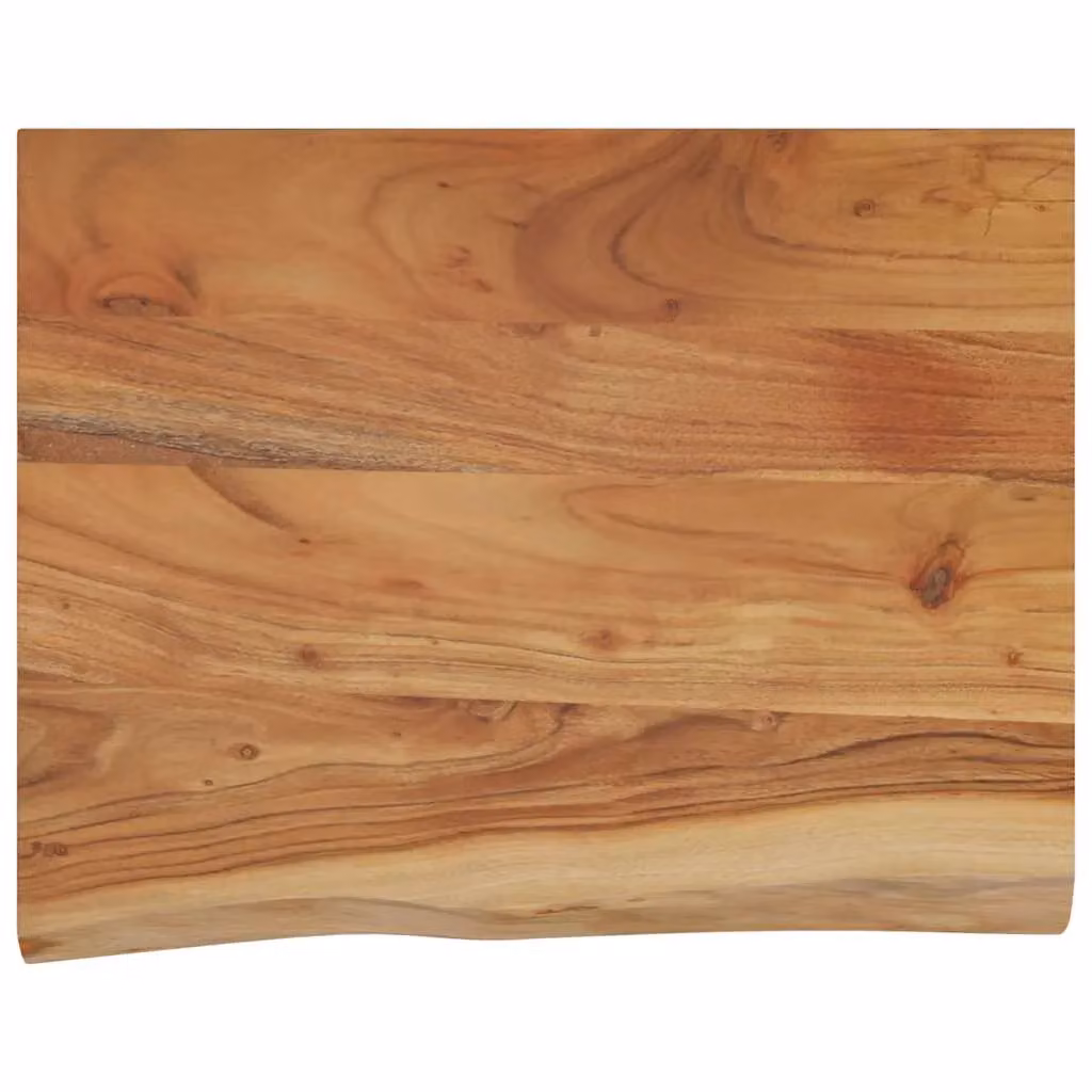 Berkfield Home Rectangular Solid Wood Acacia Live Edge Wall Shelf, Brown, W: 50 cm, D: 40 cm, H: 3.8 cm – 2