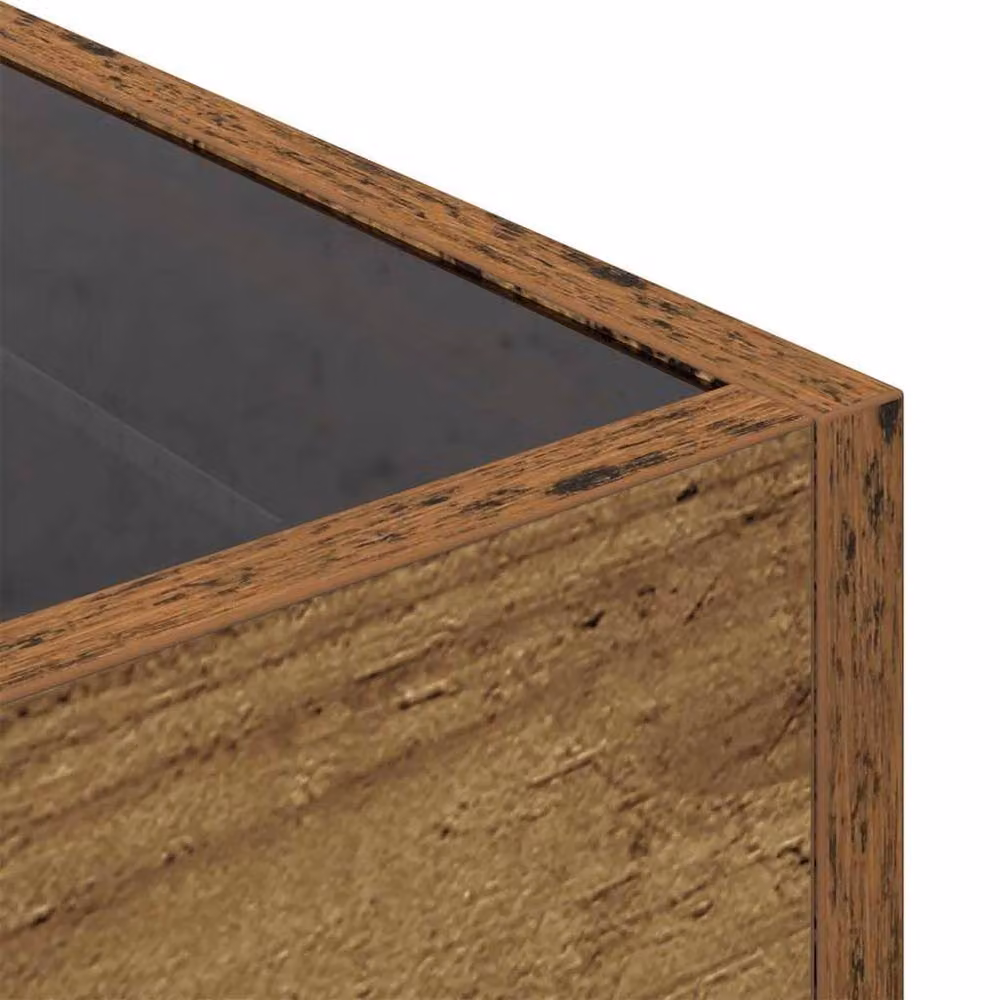 Berkfield Home Rustic Square Coffee Table in Brown, W/D/H: 50 x 50 x 30 cm – 4
