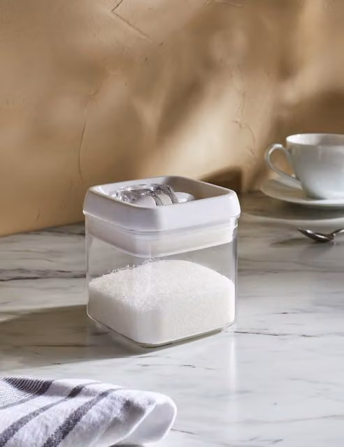 M&S Airtight Square Flip-Tight Food Storage Container, White and Transparent, 0.5 l