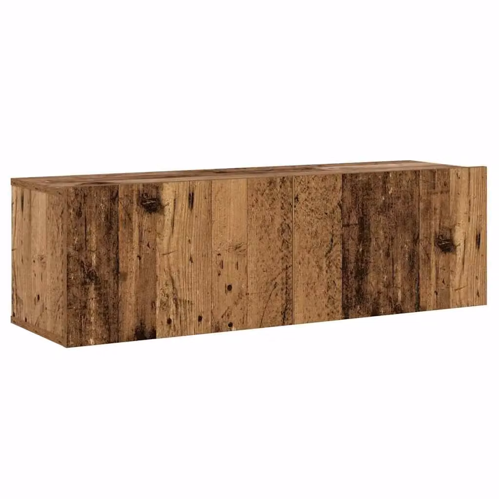 Berkfield Home 6-Piece Wall Mounted TV Cabinet Set in Brown Old Wood Finish – 3