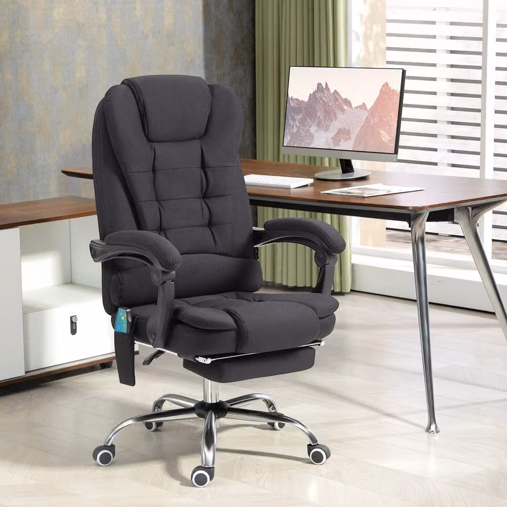 ERGOVEXA Six-Point Massage and Heated Executive Office Chair in Black Fabric – 3