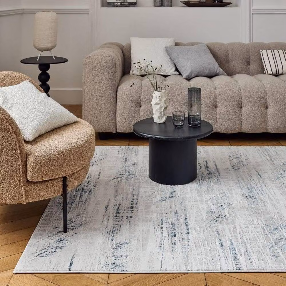 THE RUGS Carmel Abstract Area Rug, Ivory and Blue, W: 160 cm, L: 230 cm – 4