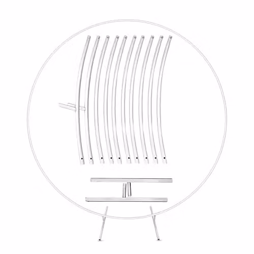 Neel Blue Round Metal Balloon Arch Frame with Floor Base, White, H: 180 cm – 1