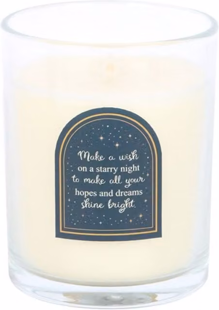 KDMK Starry Night Cinnamon Blackberry Glass Tabletop Candle, Multicolour and Black