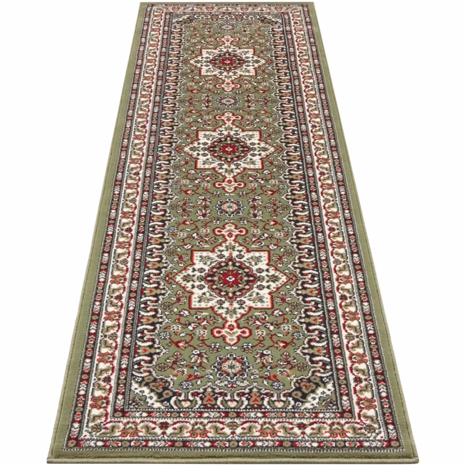 THE RUGS Oriental Parun Tabriz Green Vintage Polypropylene Carpet, W: 200 cm, D: 290 cm – 4