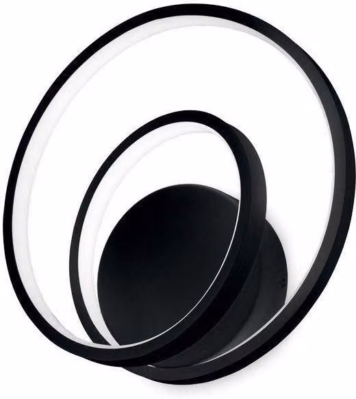 Netlighting Oz Decorative Swirl Integrated LED Wall Light, Black, 3000K Warm White – 2