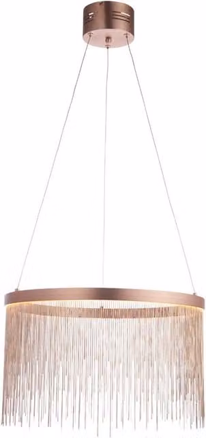 Loops Brushed Copper Ceiling Pendant Light with Integrated LED Module and Delicate Chains