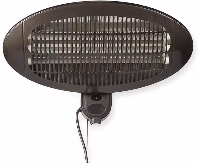 Nedis 2KW Wall Mounted Electric Patio Heater in Black