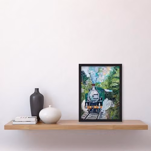 Artery8 Talyllyn Railway Snowdonia Steam Engine Train Framed Wall Art Print, Multicolour, A4 – 4