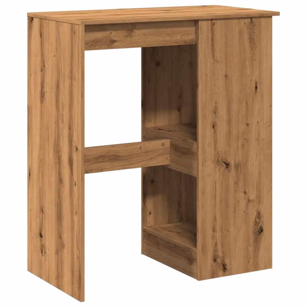 Berkfield Artisan Oak Home Bar Table with Racks in Brown, W: 90 cm, D: 47.5 cm, H: 103.5 cm – 4