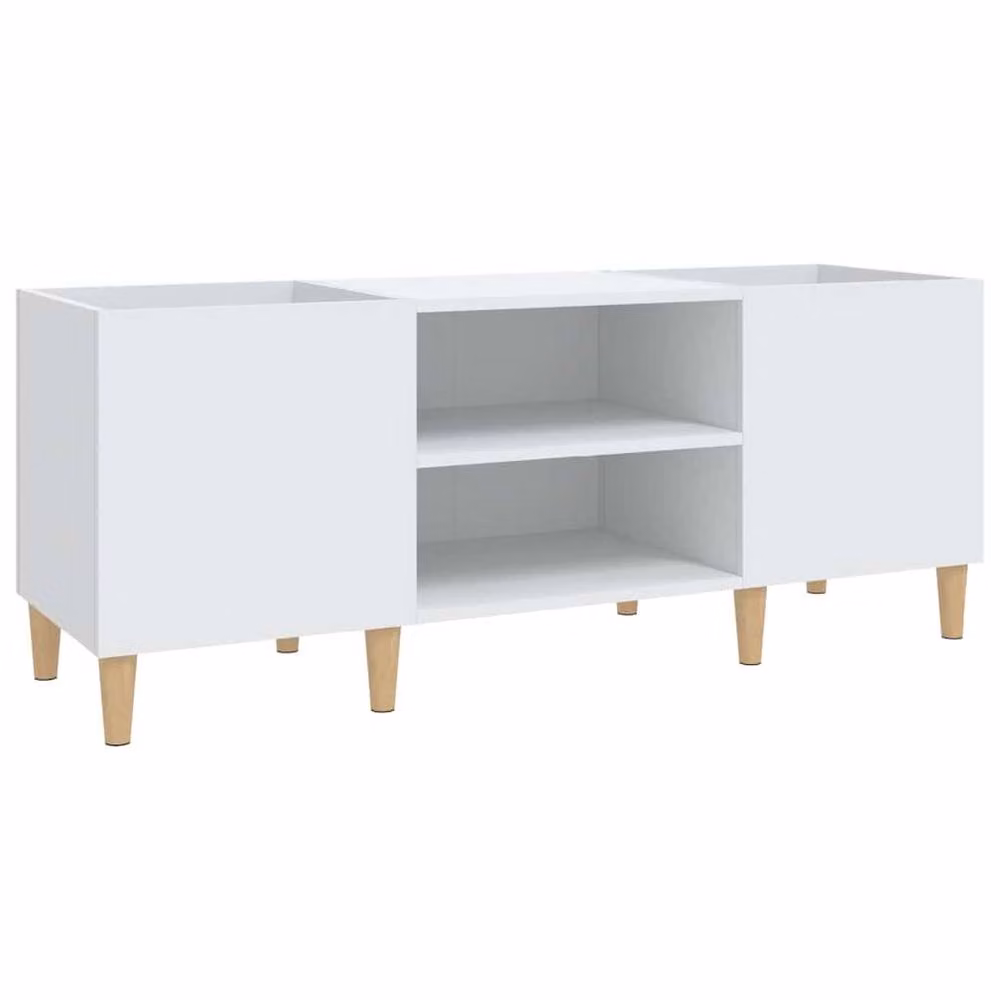 Berkfield Home Record Cabinet in White, W/D/H: 121 x 38 x 48 cm – 2