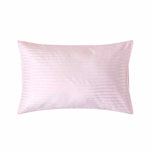 Homescapes Pink Egyptian Cotton Satin Stripe Housewife Pillowcase, 330 Thread Count, W: 48 cm, H: 74 cm