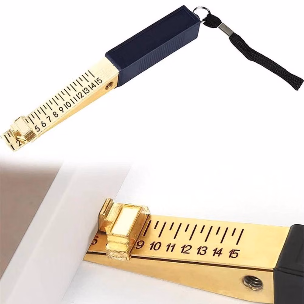 SPETLEK Gold Fire Door Gap Measuring Tool 1-15mm Vernier Feeler, W: 520 mm – 2