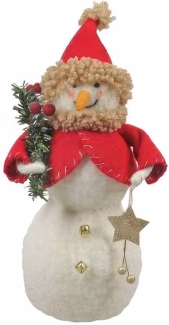 KDMD Multicolour Felt Snowman in Santa Costume Hanging Christmas Decoration, Height: 31 cm