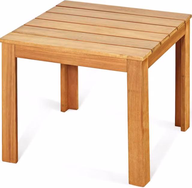 COSTWAY Brown Lacquered Acacia Wood Garden Side Table