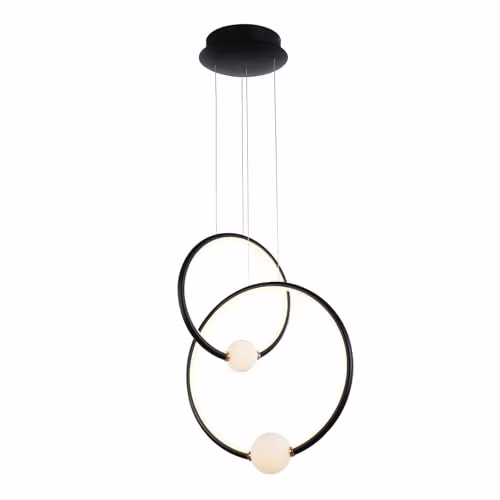 Netlighting Italux Lausanne Modern LED Dimmable Hanging Pendant in Black and Pink with Warm White 3000K Light