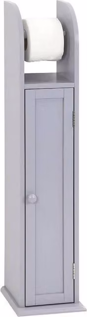 NESTLUNE Grey Wood Free Standing Bathroom Storage Cabinet with Hinged Doors