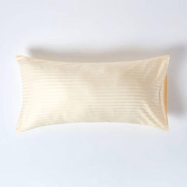 Homescapes Yellow Combed Cotton Percale Pillowcase