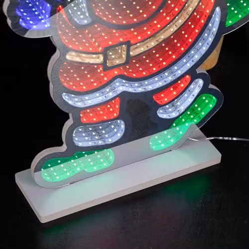 Samuel ALEXANDER 60cm Light Up Standing Santa with Tree Christmas Infinity Light with Multi-Coloured LEDs – 3