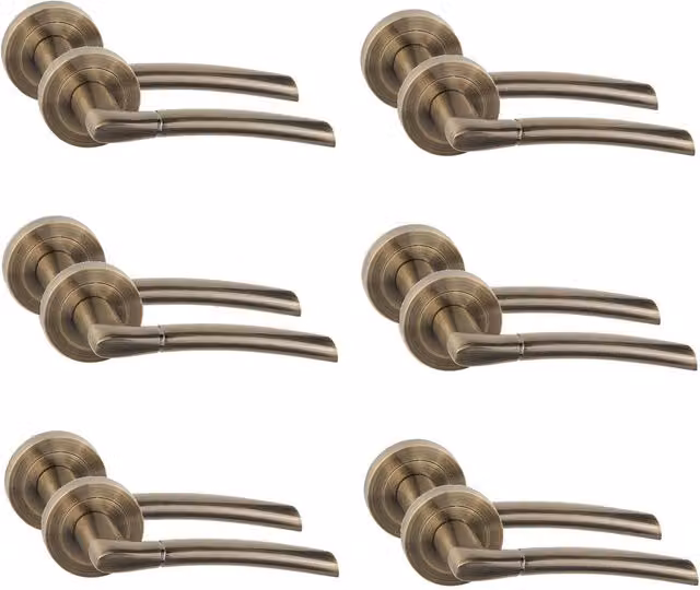 Golden Grace Polished Brass Door Handles in Gold