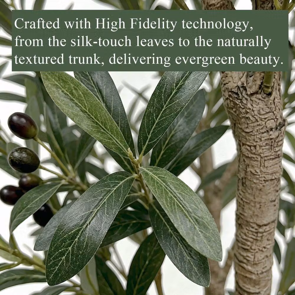CASSILANDO Lifelike Large Artificial Olive Tree in Green, Height: 210 cm – 4