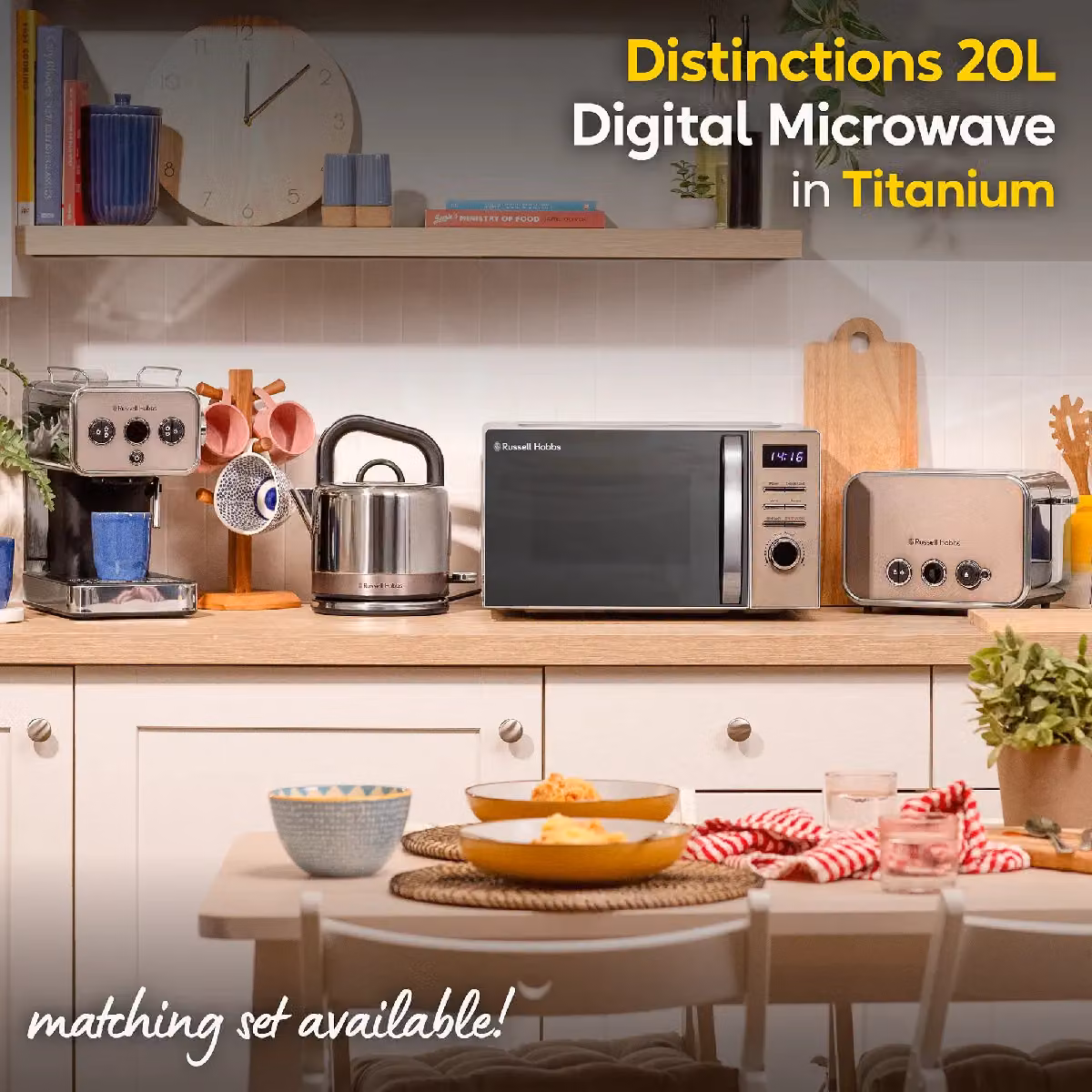 Russell Hobbs RHMD832 Digital Solo Microwave, 20L, 800W, Silver – 2
