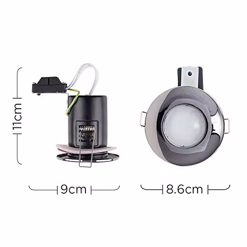 MiniSun Pack of 6 Black Chrome Domed Recessed LED Ceiling Downlights with Warm White Bulbs – 2