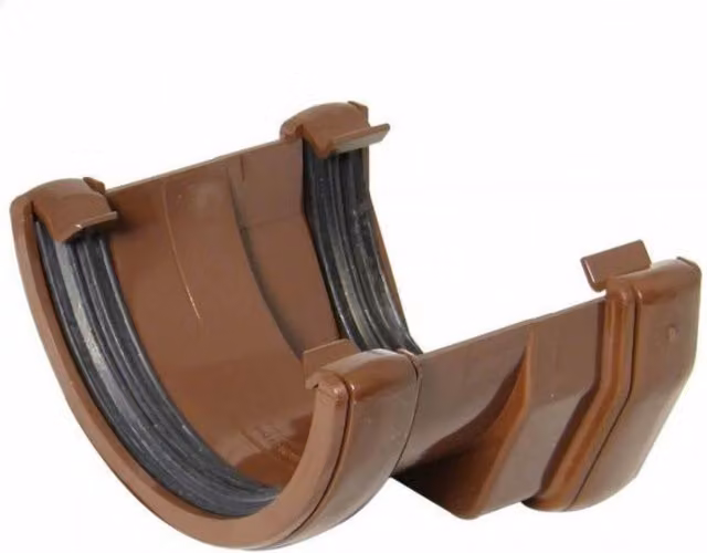 FloPlast PVC Square to Half Round Gutter Adaptor, Brown