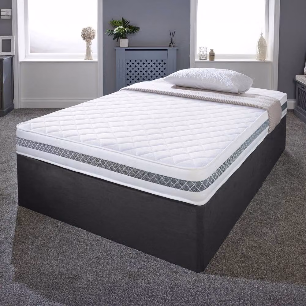 eXtreme Comfort Ltd Diamond 3D Memory Foam and Spring Hybrid Mattress with CoolTouch Surface in White, Size: Double (140 x 200 cm) – 2
