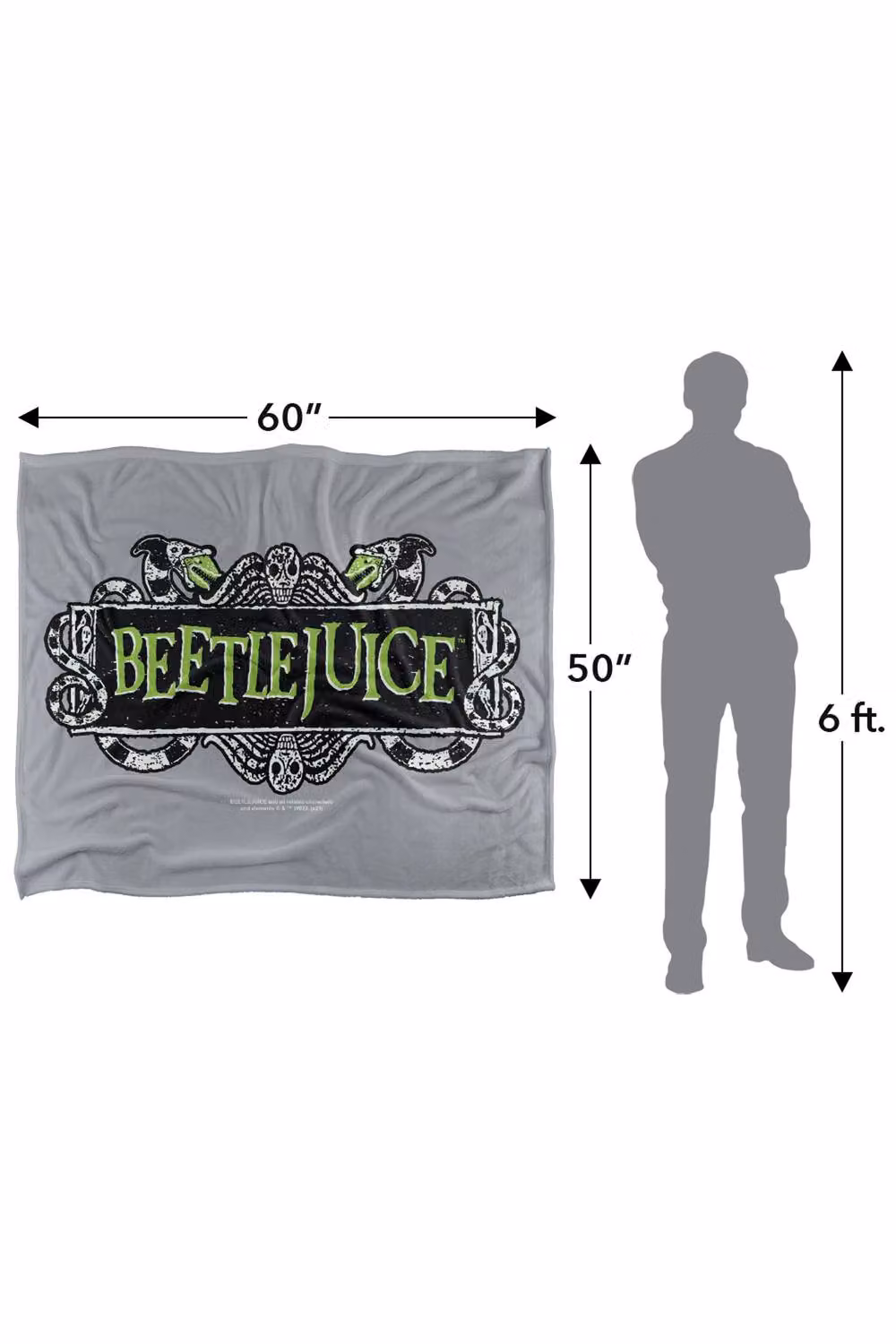 LOGOVISION Beetlejuice Movie Logo Super Soft Fleece Throw Blanket, Multicolour, W: 127 cm x D: 152.4 cm – 5